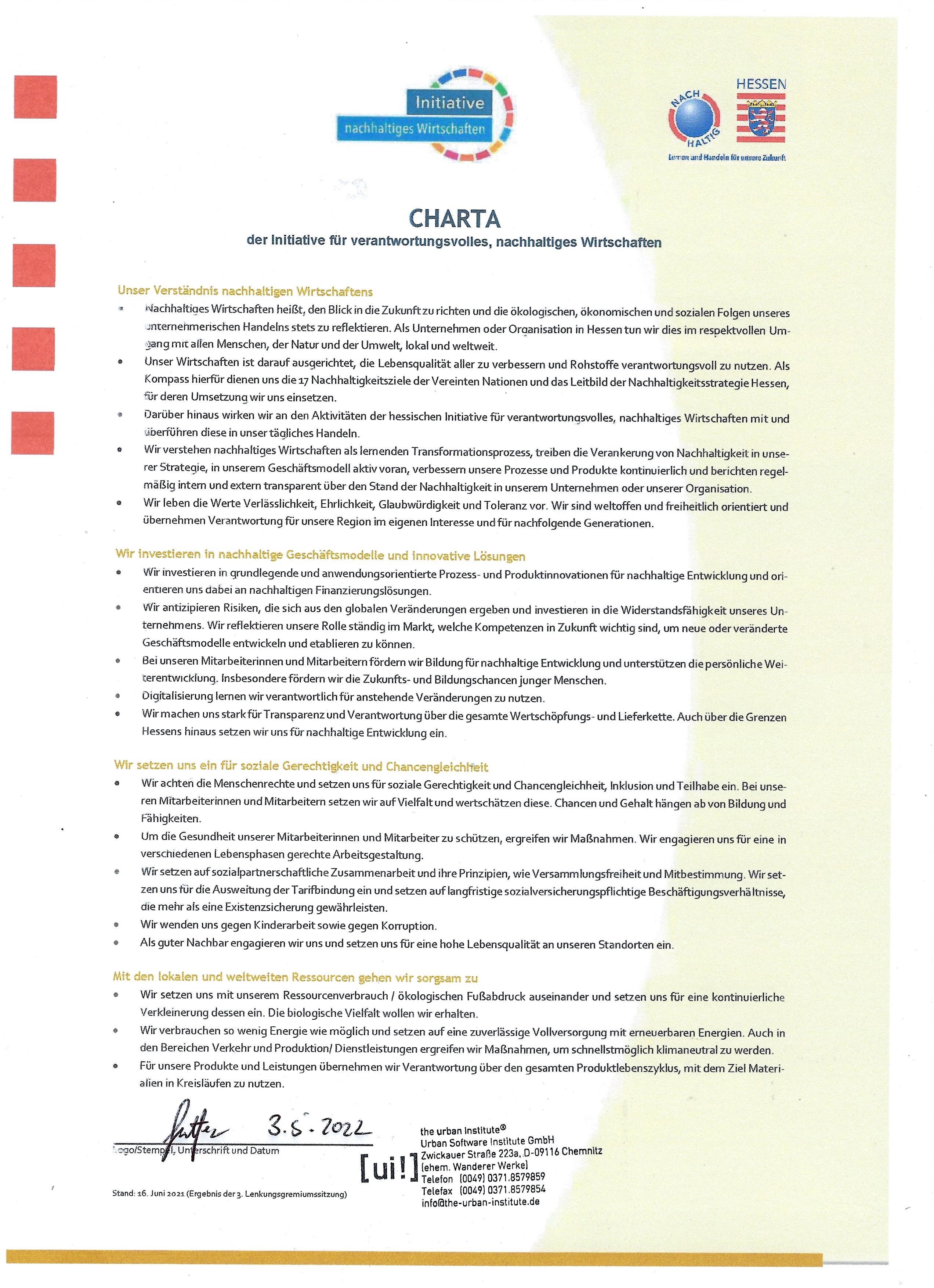 Charta Nachhaltiges Wirtschaften